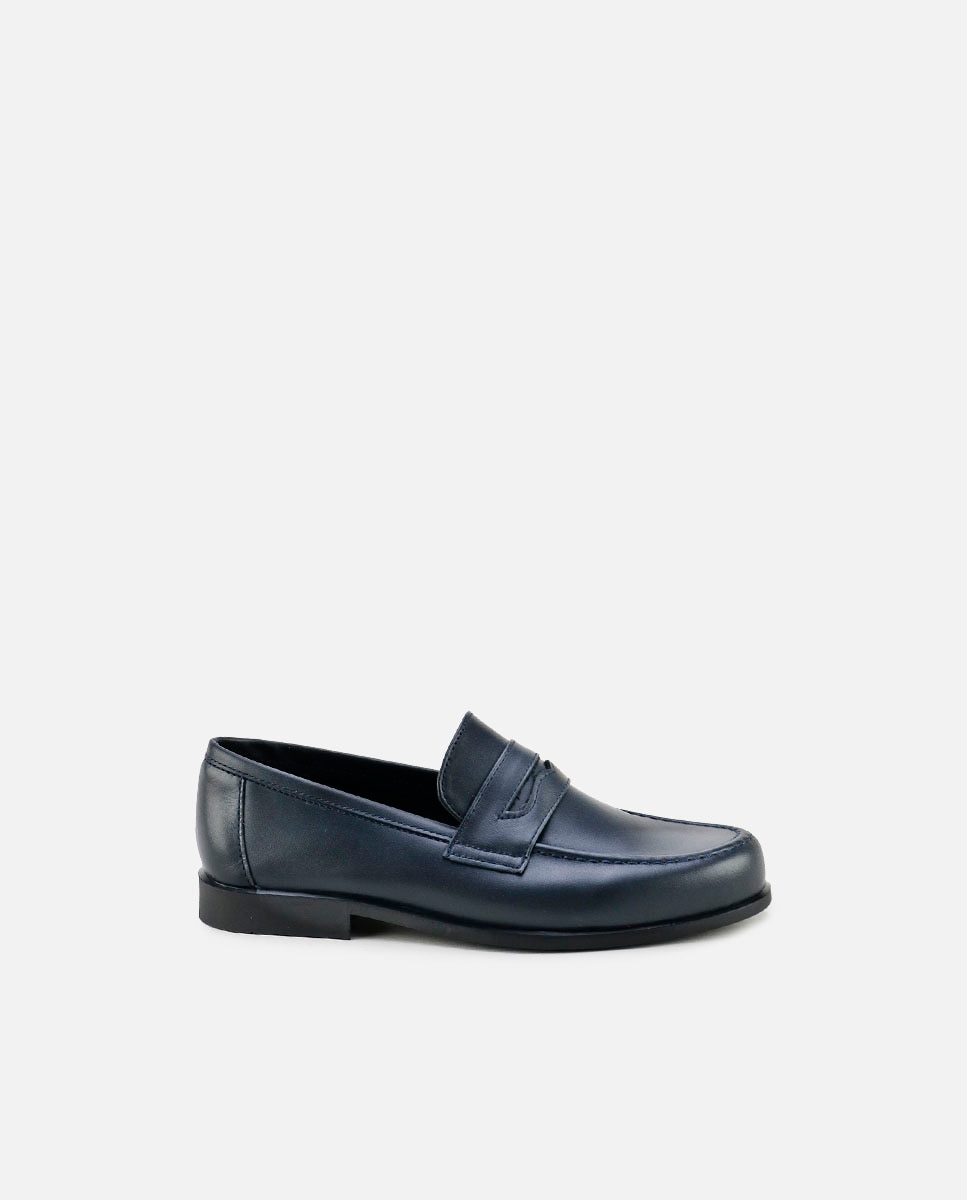 Mocasines de niño en piel con antifaz - Eli 1957 - Azul Azul-1