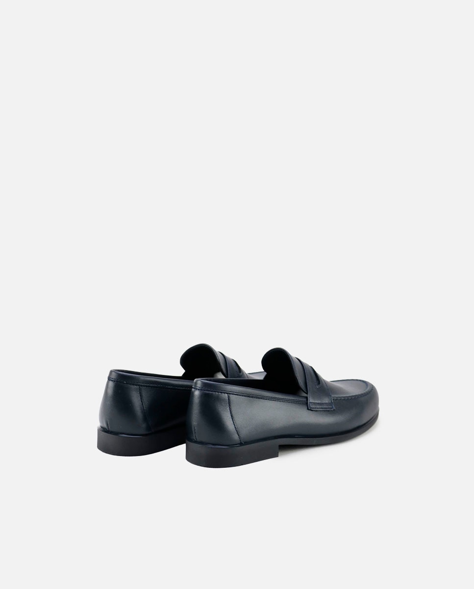 Mocasines de niño en piel con antifaz - Eli 1957 - Azul Azul-3