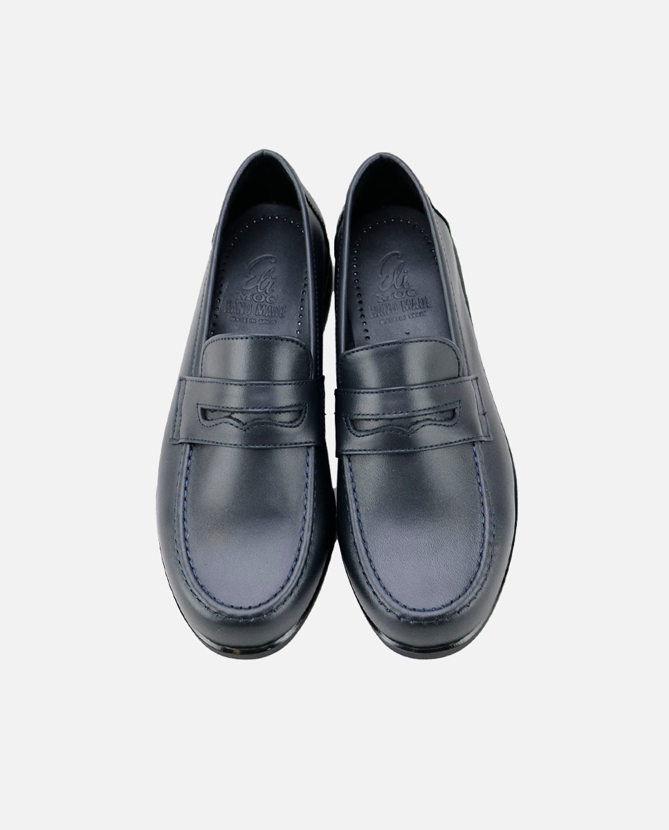 Mocasines de niño en piel con antifaz - Eli 1957 - Azul Azul-4