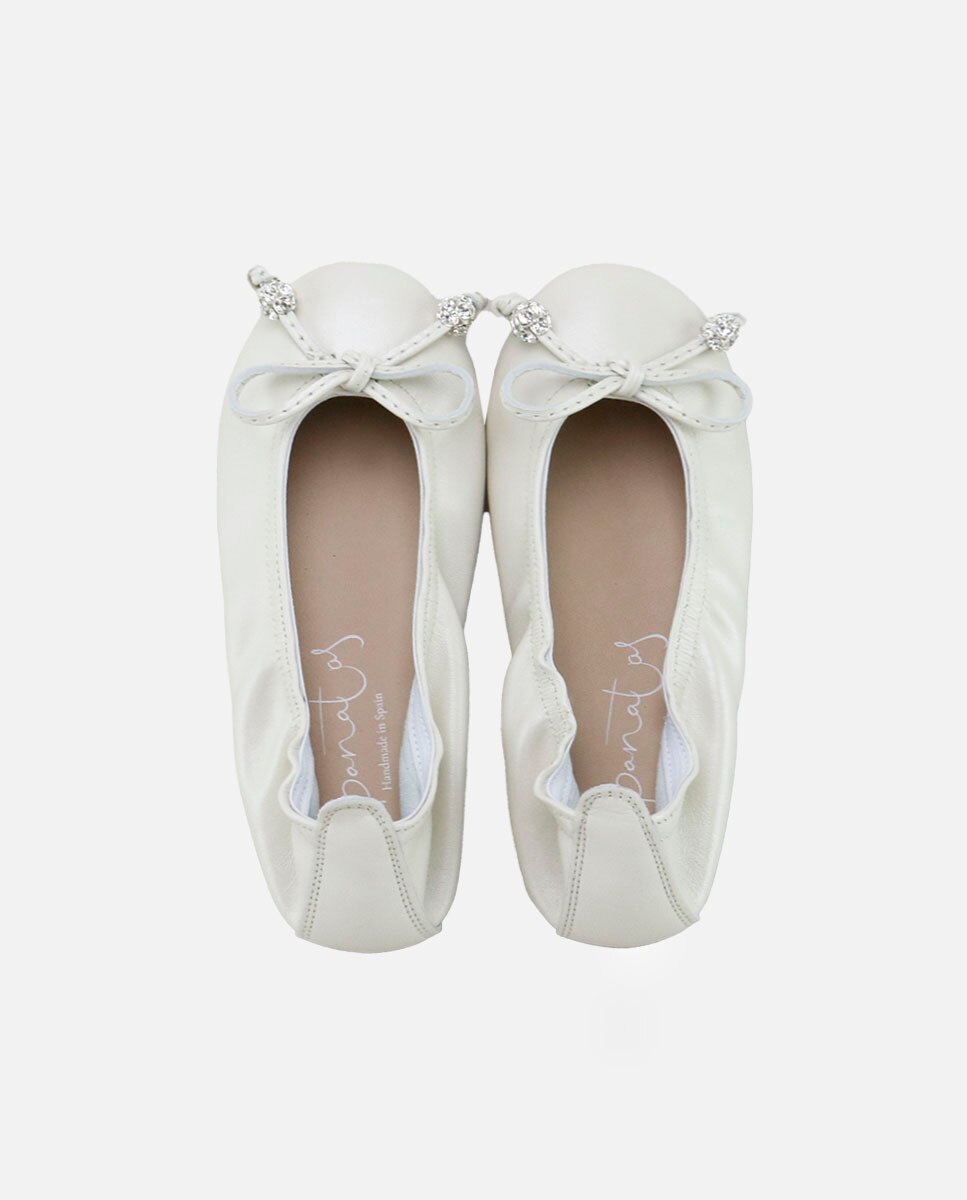 Imagen 4 de Bailarinas de niña en piel con lazo y cristales - Eli 1957 - Beige Beige