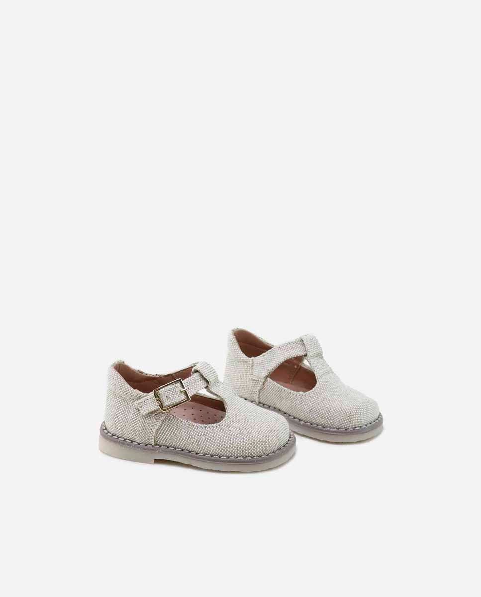 Pepitos de bebé en lino con hebilla - Eli 1957 - Beige Beige-2