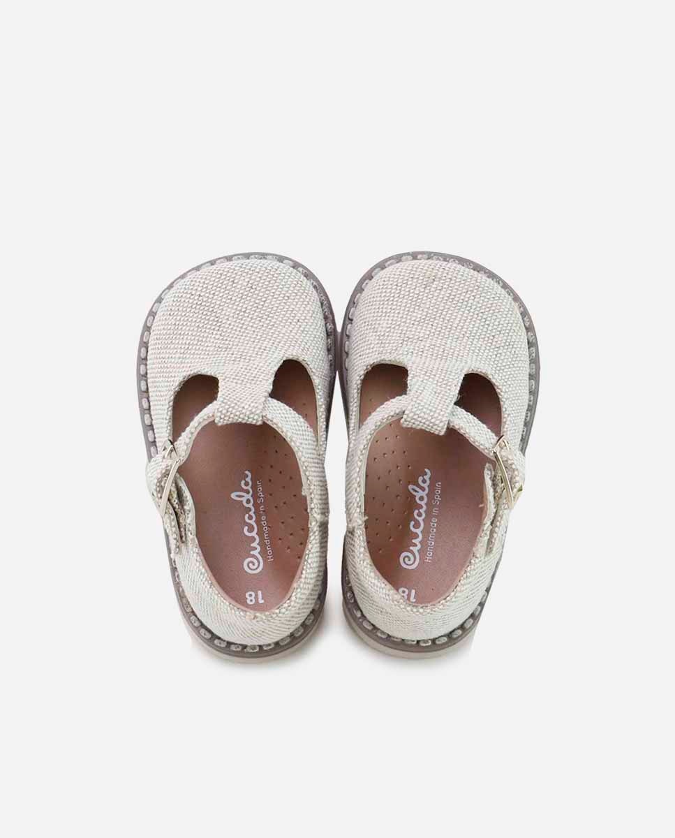 Pepitos de bebé en lino con hebilla - Eli 1957 - Beige Beige-4
