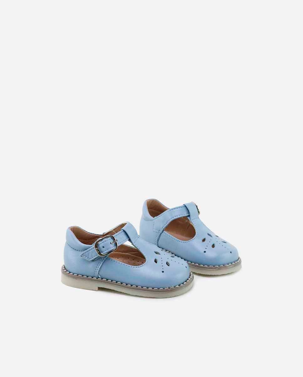 Pepitos de bebé en piel perforada - Eli 1957 - Azul Azul-2
