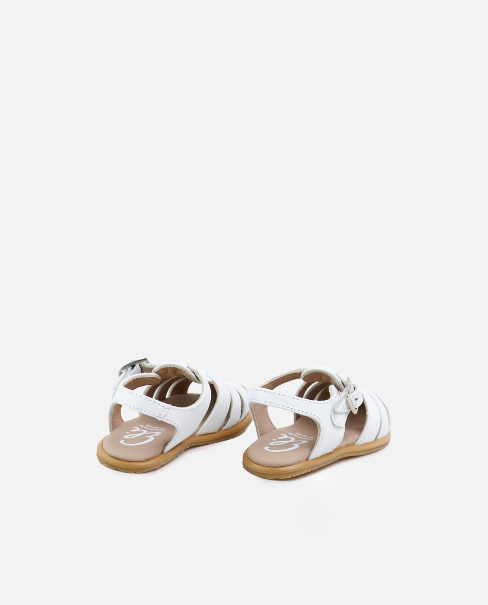 Eli 1957 - Sandalias barefoot de bebé en piel estilo cangrejera.