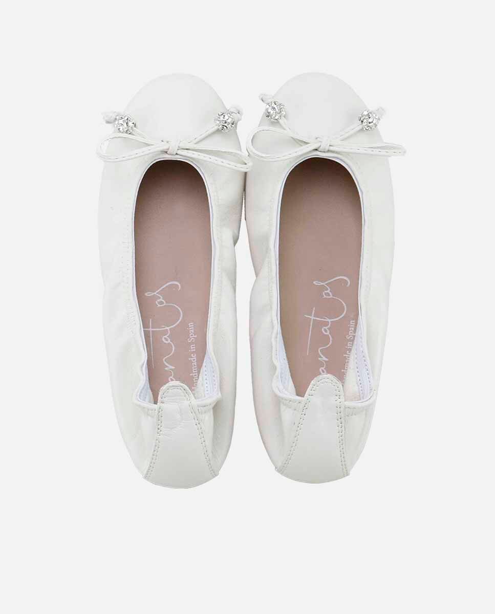 Imagen 4 de Bailarinas de niña en piel con lazo y cristales - Eli 1957 - Blanco Blanco