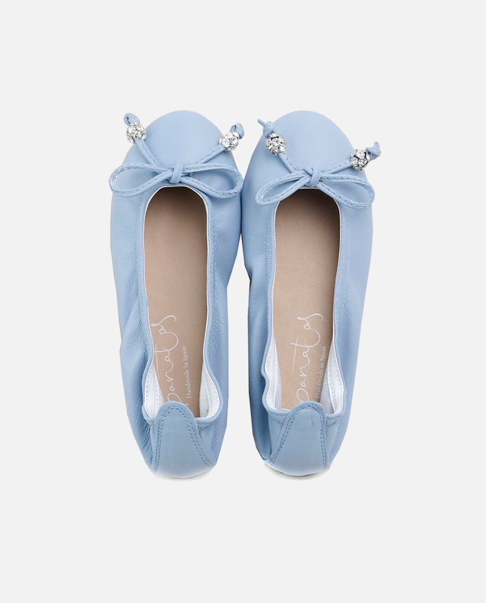 Imagen 4 de Bailarinas de niña en piel con lazo y cristales - Eli 1957 - Azul Azul
