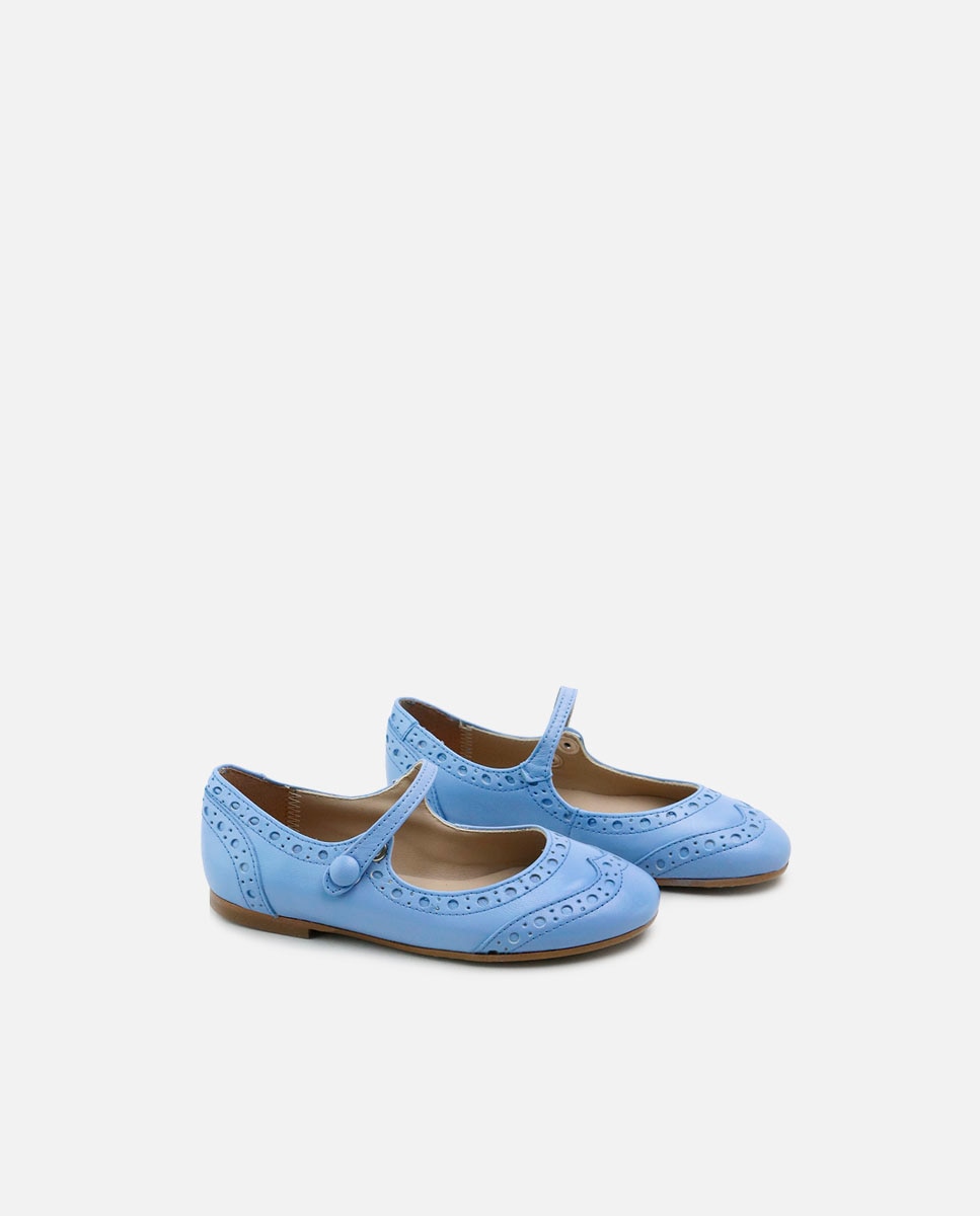 Imagen 2 de Merceditas de niña en piel con picados - Eli 1957 - Azul Azul