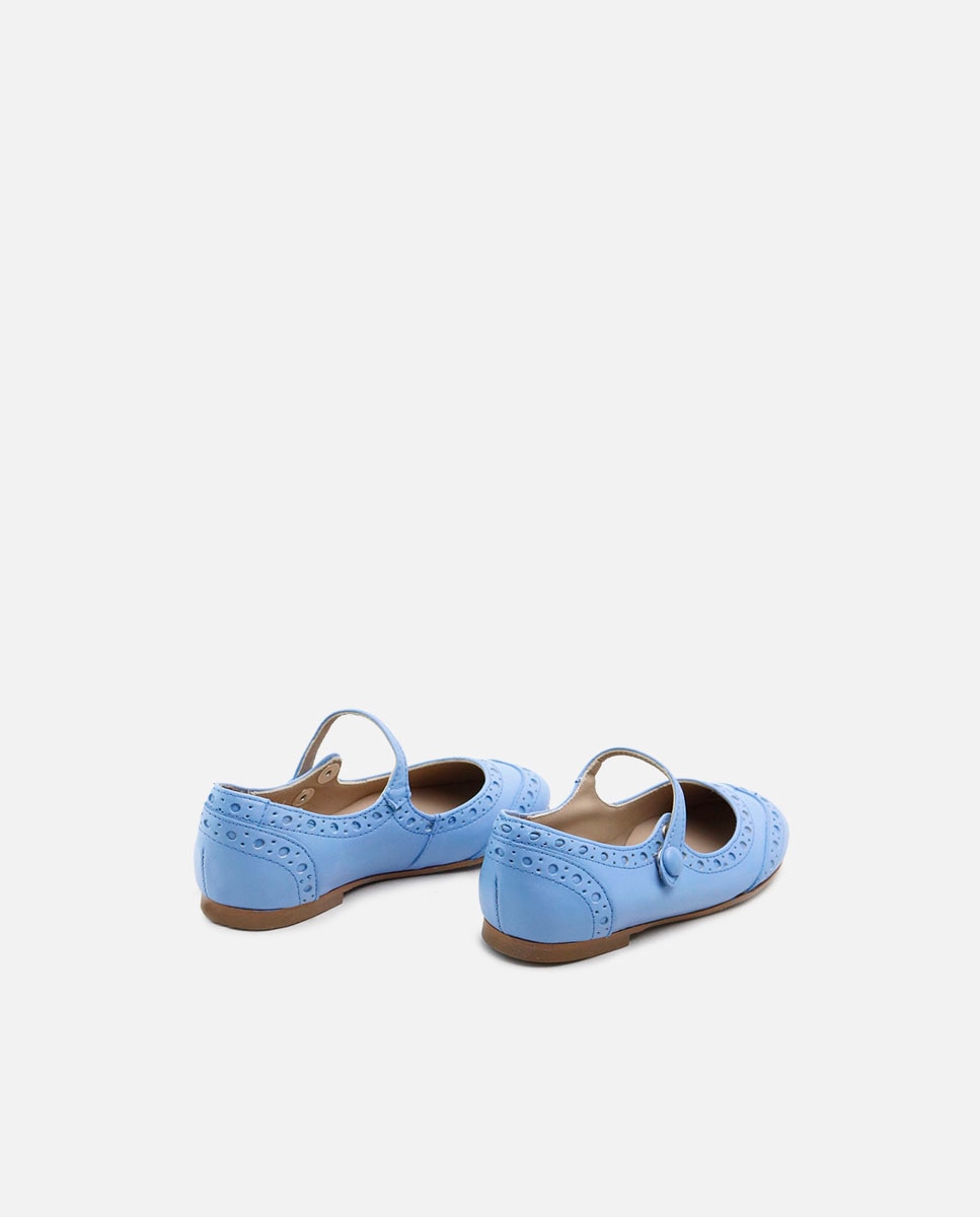 Imagen 3 de Merceditas de niña en piel con picados - Eli 1957 - Azul Azul