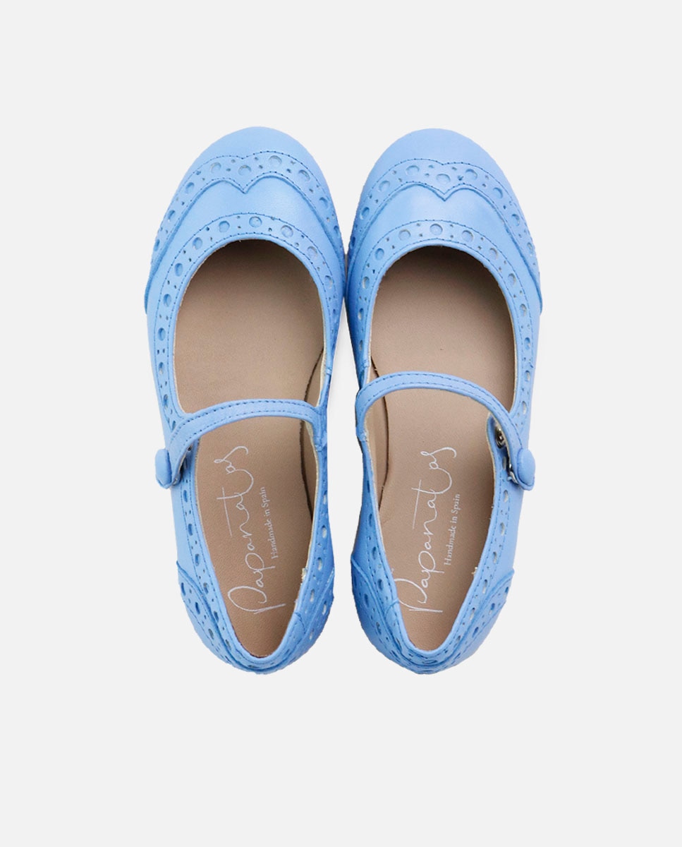 Imagen 4 de Merceditas de niña en piel con picados - Eli 1957 - Azul Azul