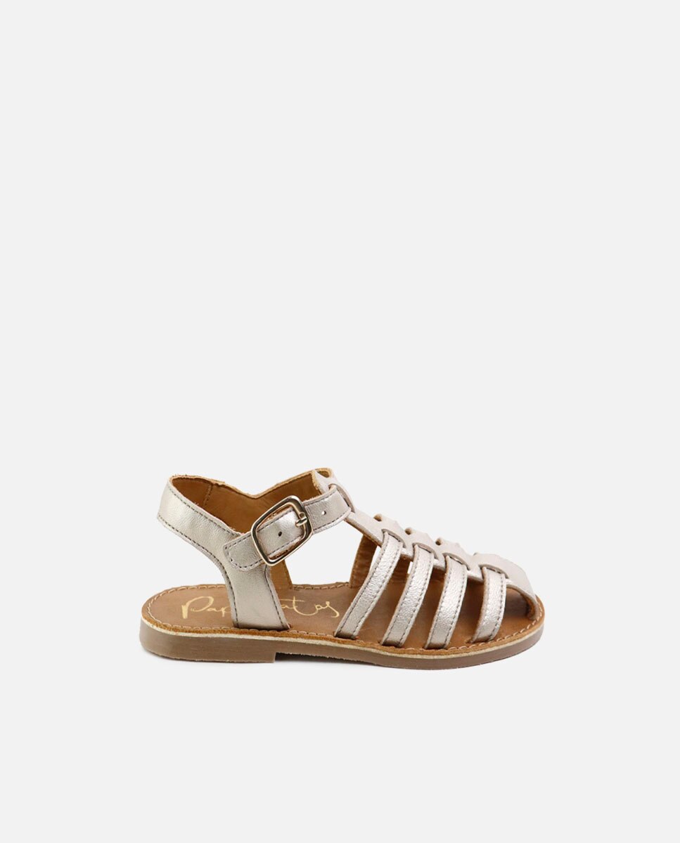Sandalias de niña en piel estilo romanas