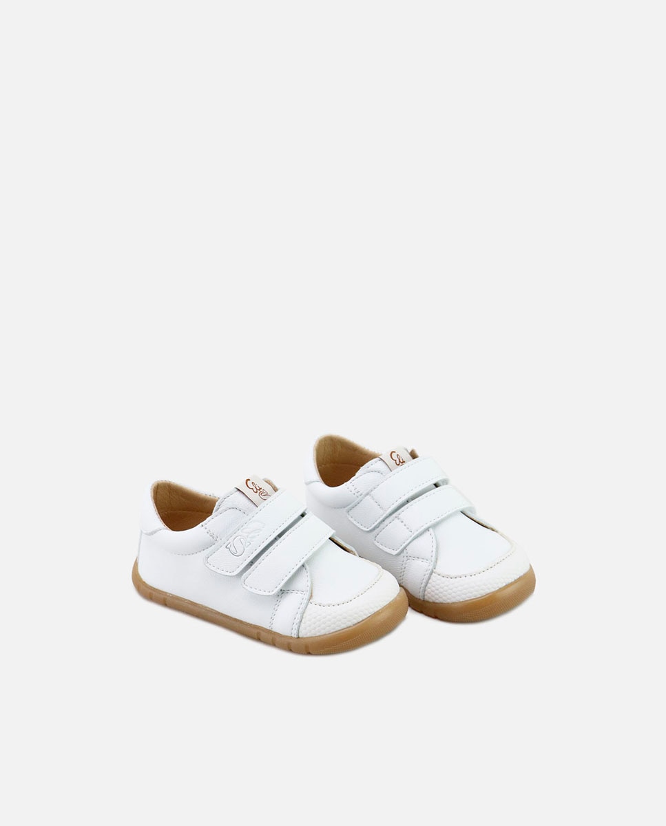 Imagen 2 de Zapatillas barefoot piel con cierre adherente - Eli 1957 - Blanco Blanco