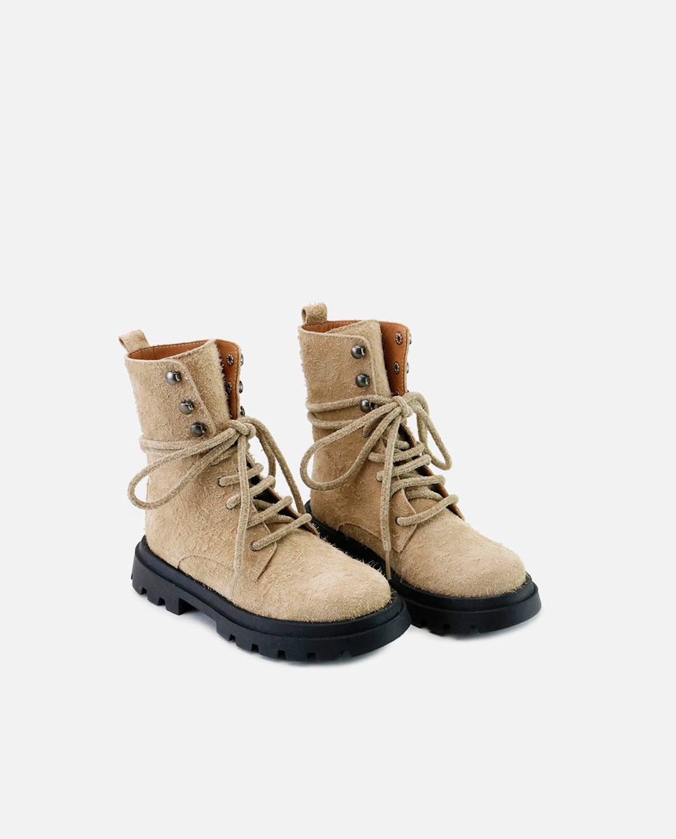 Botas militares piel - Eli 1957 - Crema Crema-2