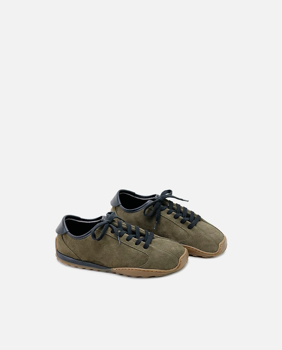 Zapatillas de piel barefoot serraje - Eli 1957 - Verde Verde-2