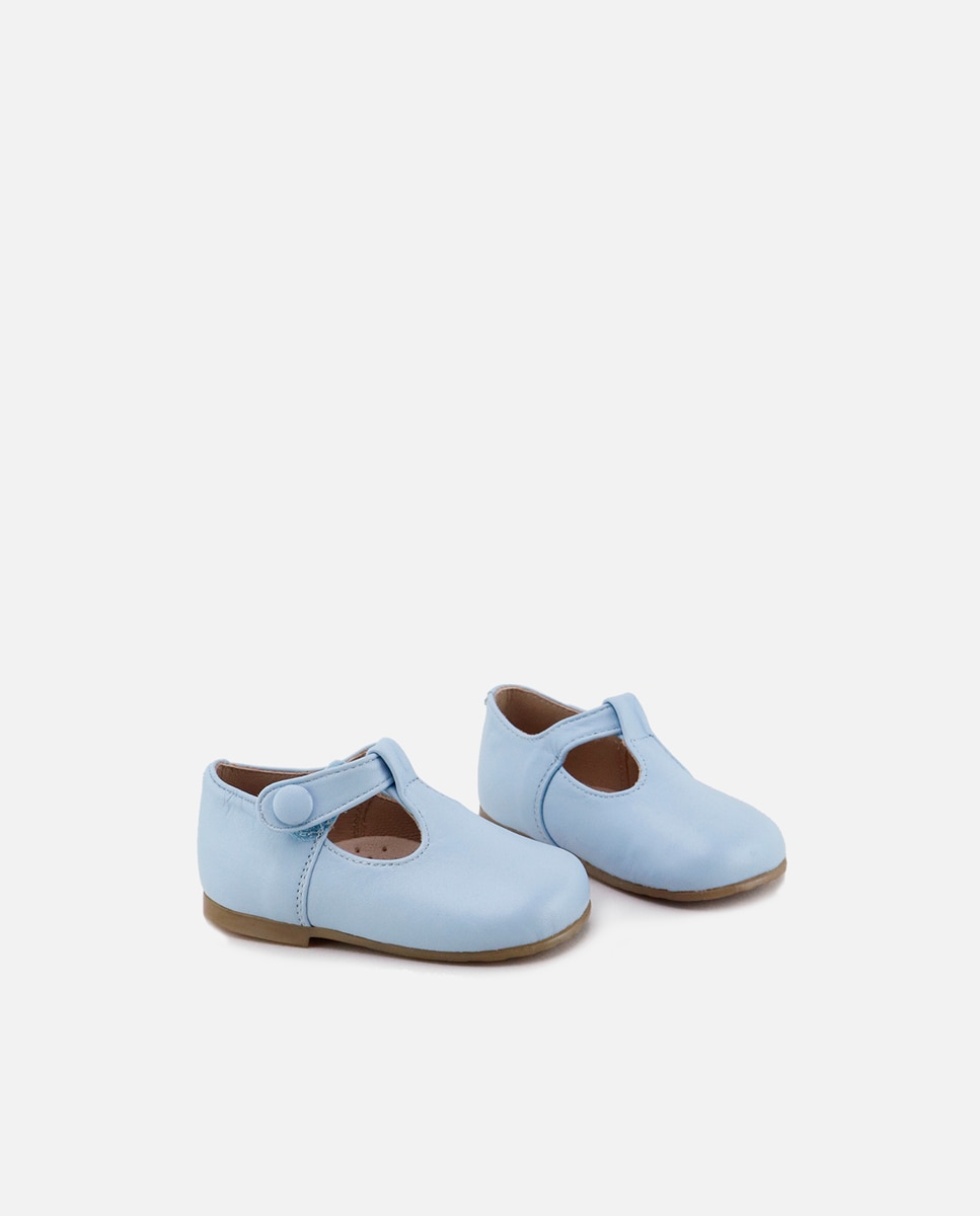 Pepitos de bebé en piel con cierre adherente - Eli 1957 - Azul Azul-2