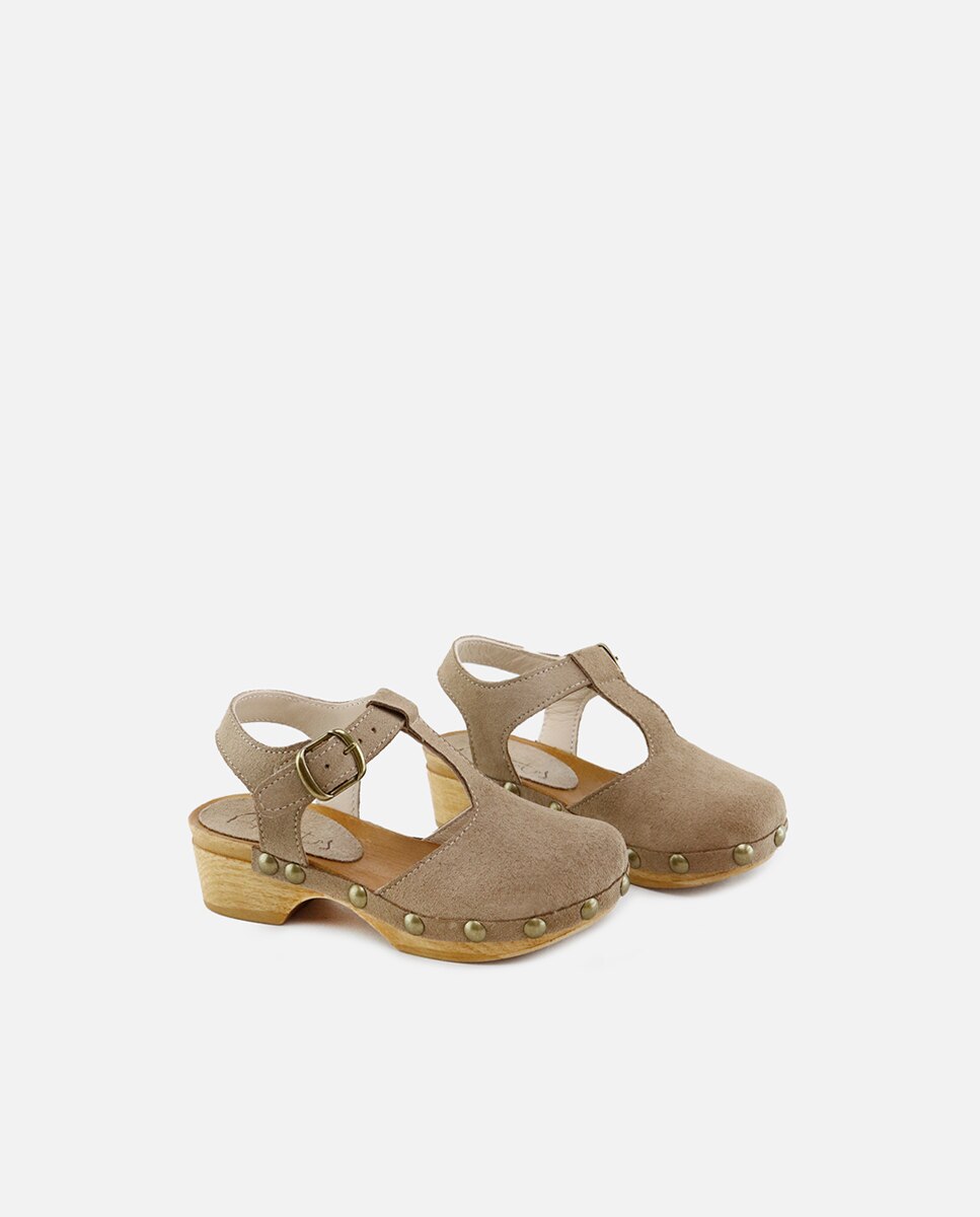 Zuecos de niña en piel con hebilla - Eli 1957 - Topo Topo-2