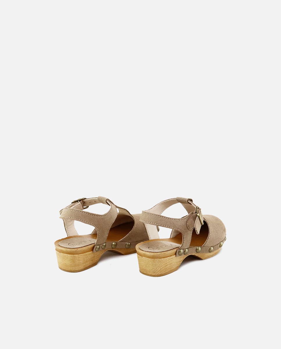 Zuecos de niña en piel con hebilla - Eli 1957 - Topo Topo-3