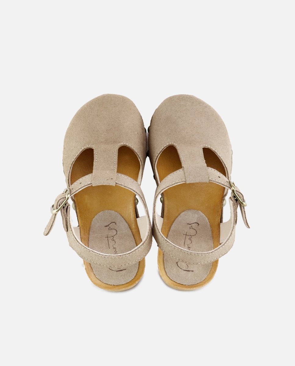 Zuecos de niña en piel con hebilla - Eli 1957 - Topo Topo-4