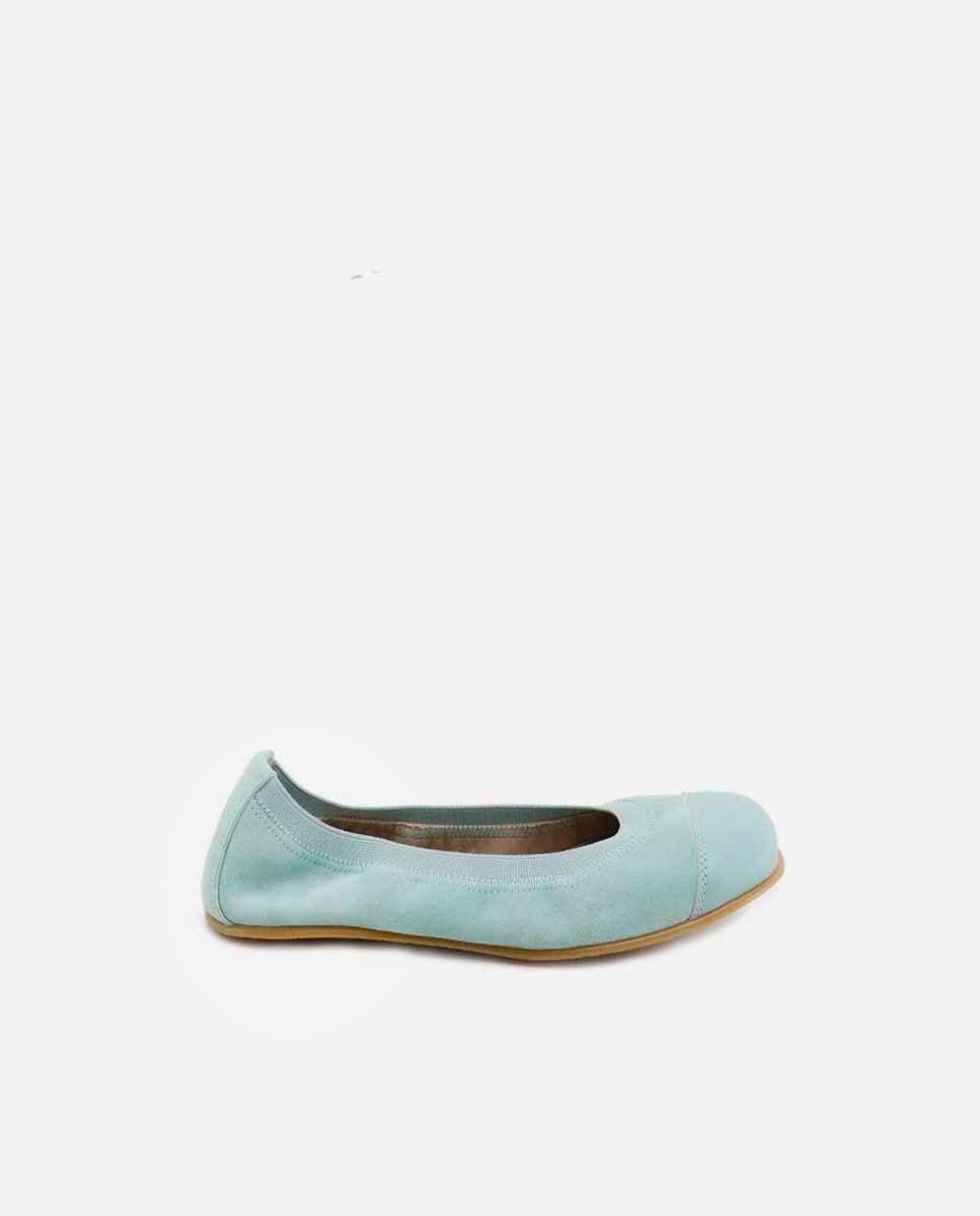 Bailarinas de niña en piel con elástico y puntera - Eli 1957 - Verde Verde-1