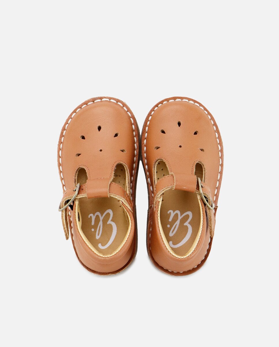 Pepitos de bebé en piel con picados - Eli 1957 - Cuero Cuero-4