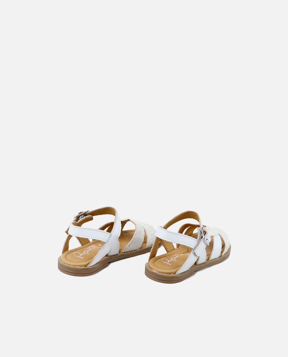 Eli 1957 - Sandalias de niña en piel con hebilla.