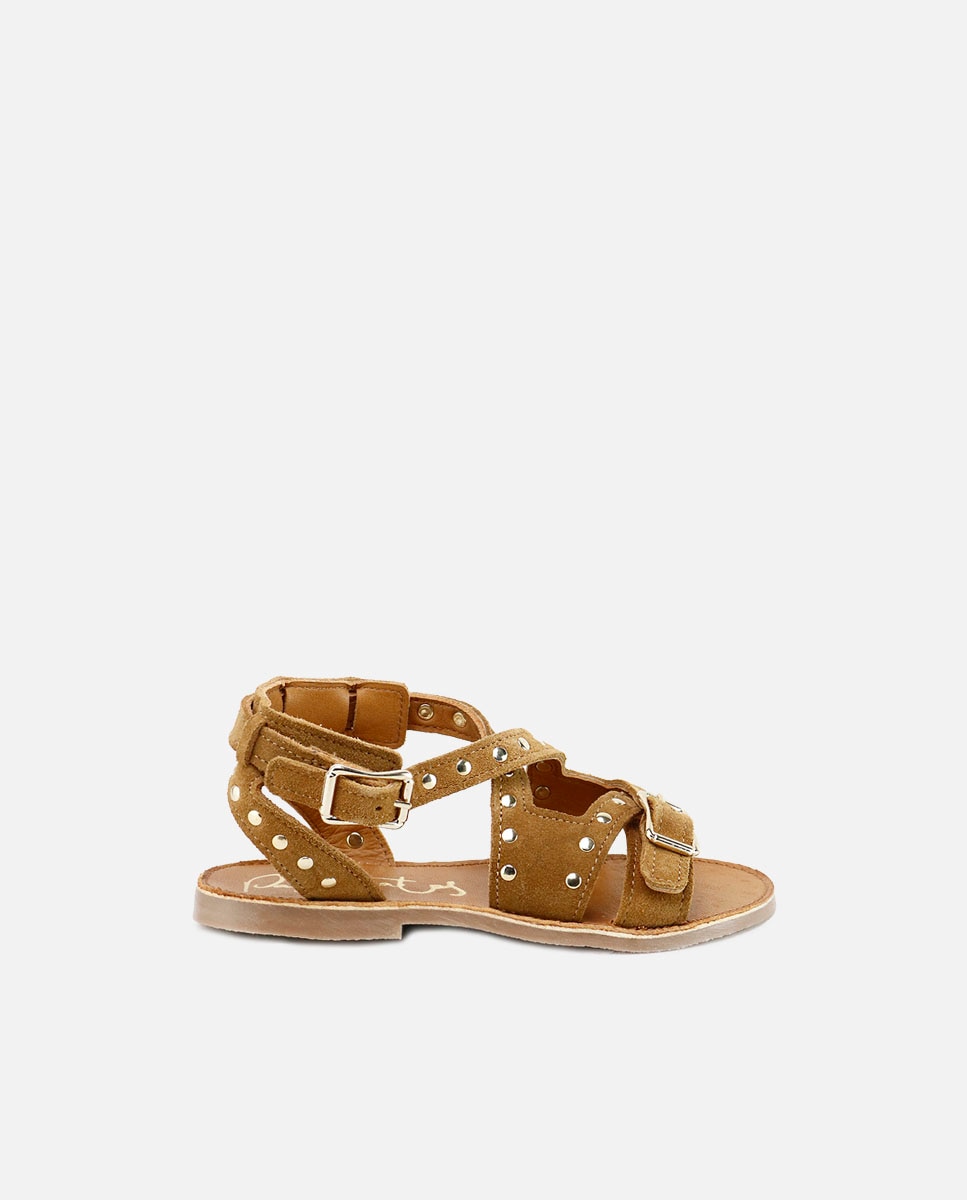 ジュニアそれいゆ　1957　No.14～25 Sandalias de niña en piel serraje con tachas Negro Eli 1957 · El