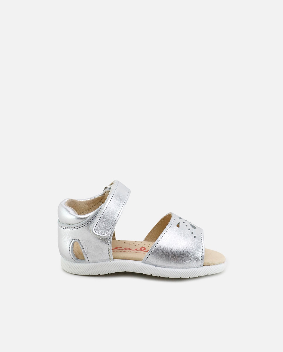 Imagen 0 de Sandalias de bebé en piel metalizada Plata
