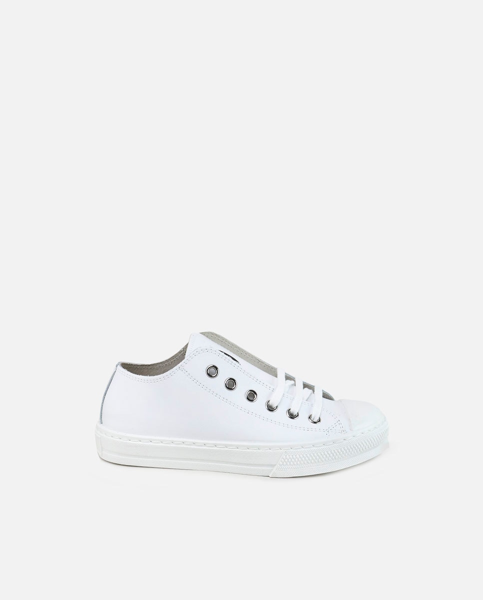 Zapatillas unisex en piel lavable - Eli 1957 - Blanco Blanco-1