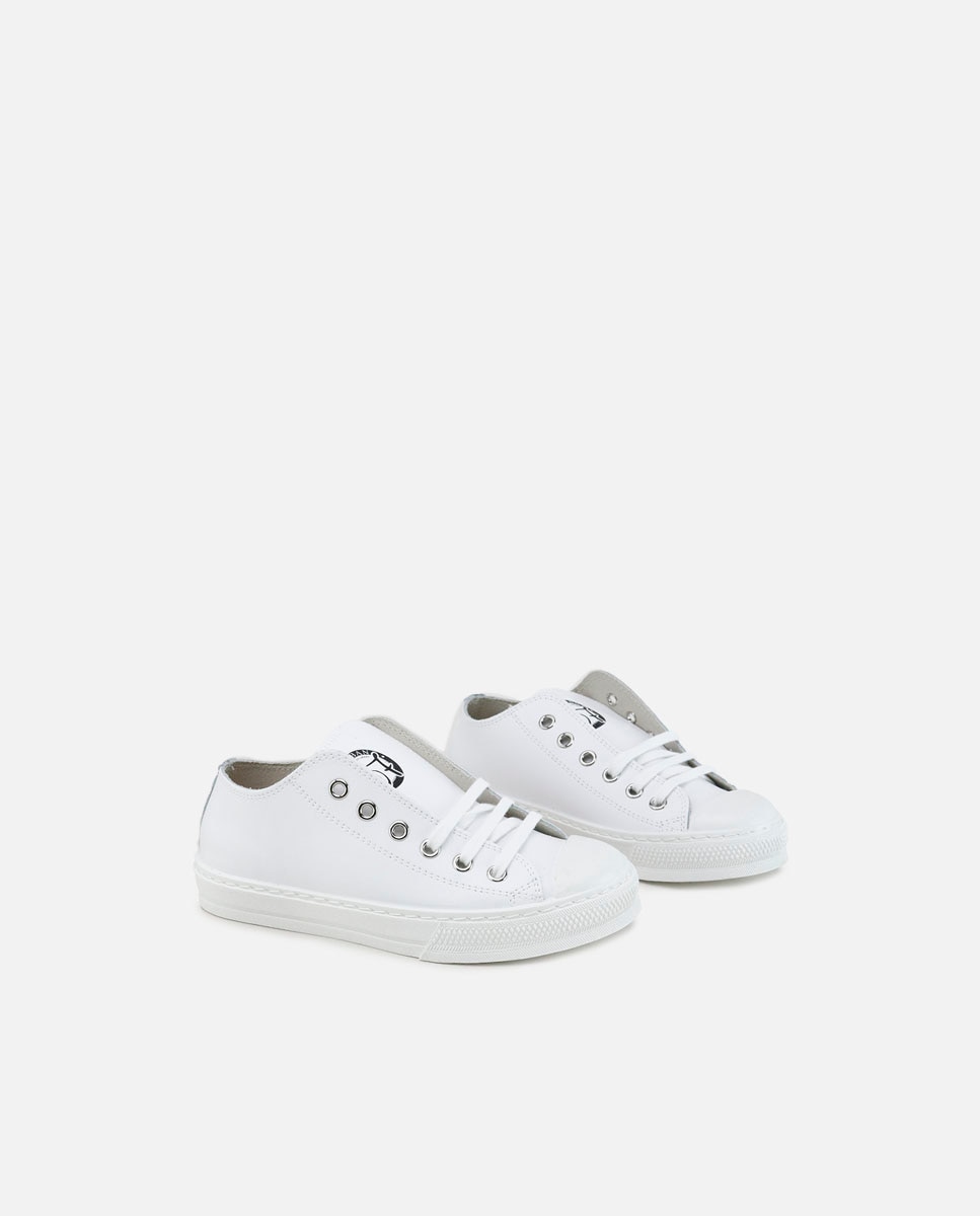 Zapatillas unisex en piel lavable - Eli 1957 - Blanco Blanco-2