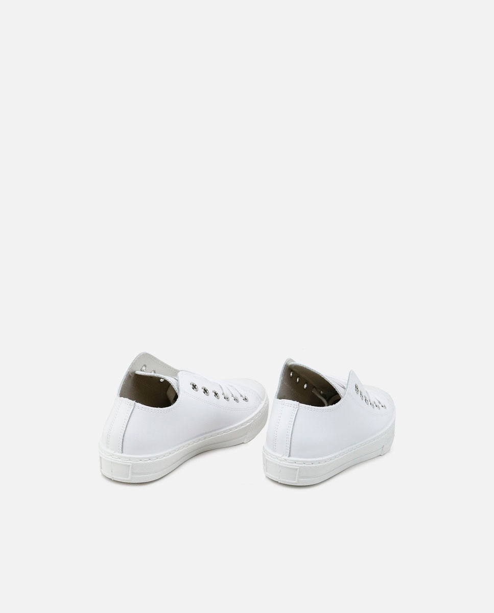 Zapatillas unisex en piel lavable - Eli 1957 - Blanco Blanco-3