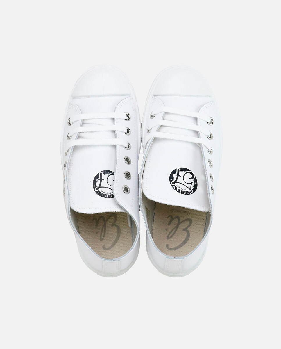Zapatillas unisex en piel lavable - Eli 1957 - Blanco Blanco-4