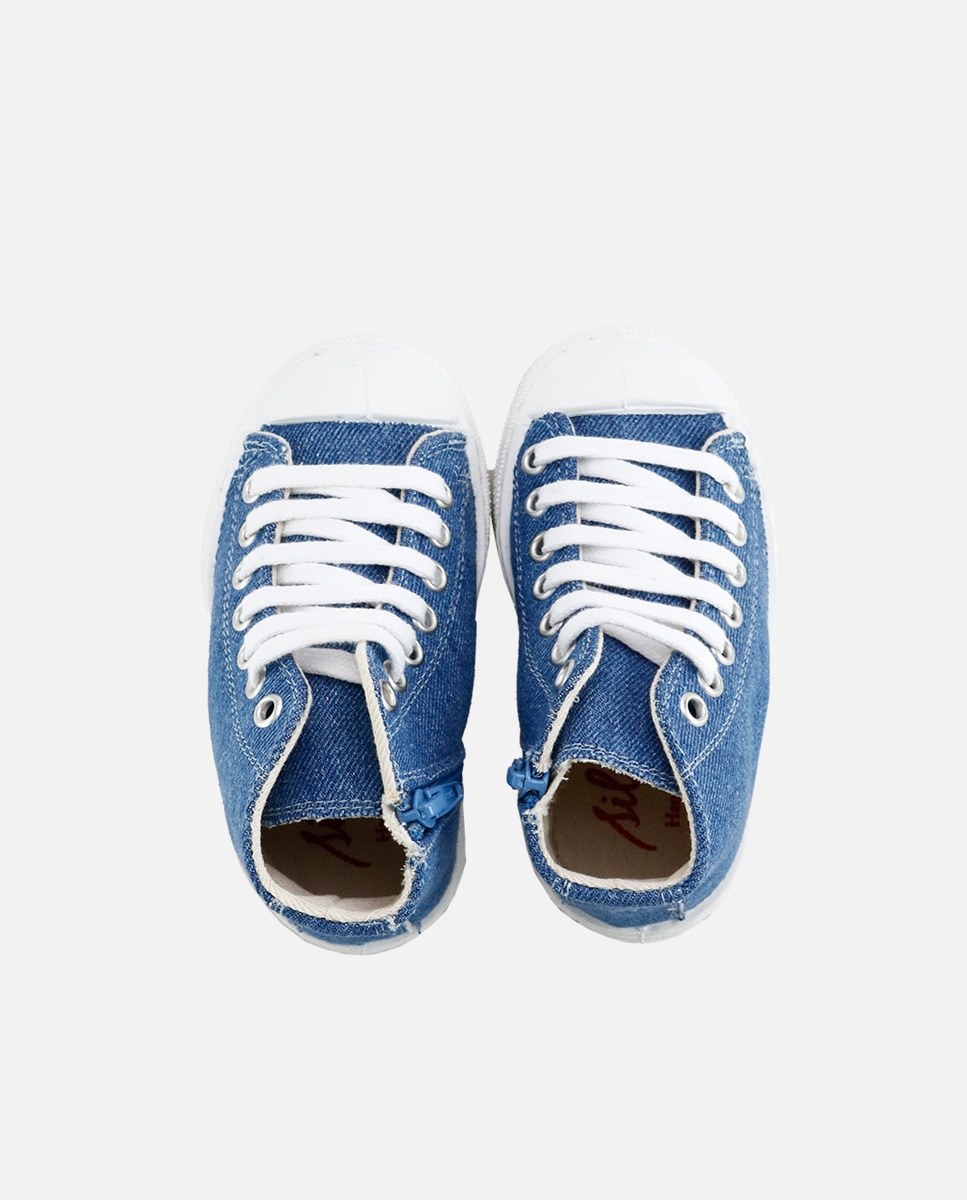Zapatillas de lona unisex en tejano - Eli 1957 - Azul Azul-4
