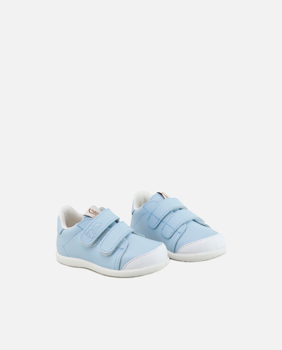 Zapatillas barefoot de bebé en piel lavable - Eli 1957 - Azul claro Azul claro-2