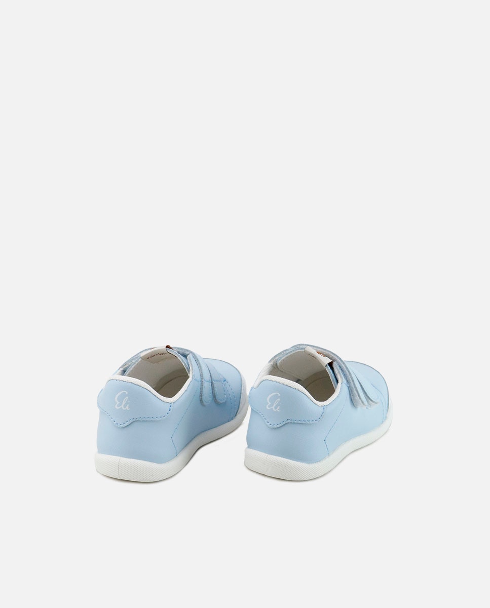 Zapatillas barefoot de bebé en piel lavable - Eli 1957 - Azul claro Azul claro-3