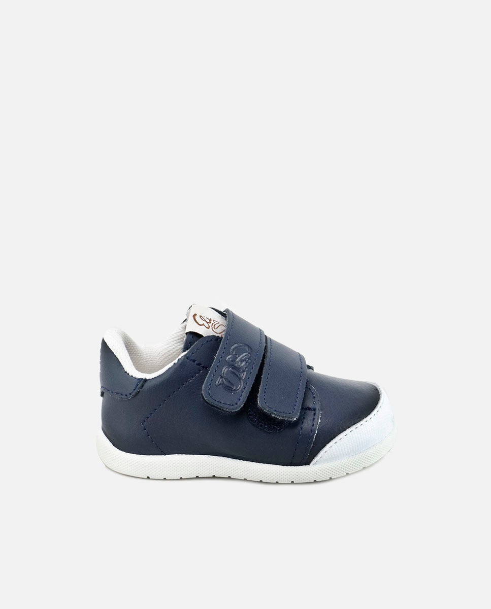 Zapatillas deportivas de bebé en piel lavable soft - Eli 1957 - Azul marino Azul marino-1