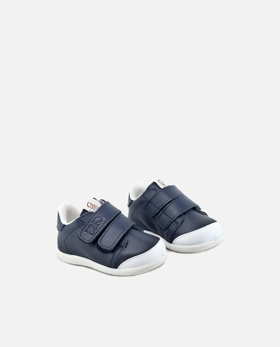 Zapatillas deportivas de bebé en piel lavable soft - Eli 1957 - Azul marino Azul marino-2
