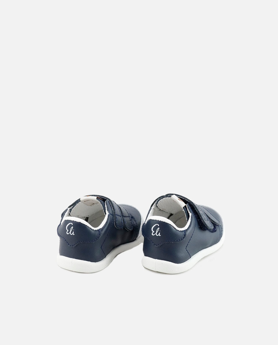 Zapatillas deportivas de bebé en piel lavable soft - Eli 1957 - Azul marino Azul marino-3