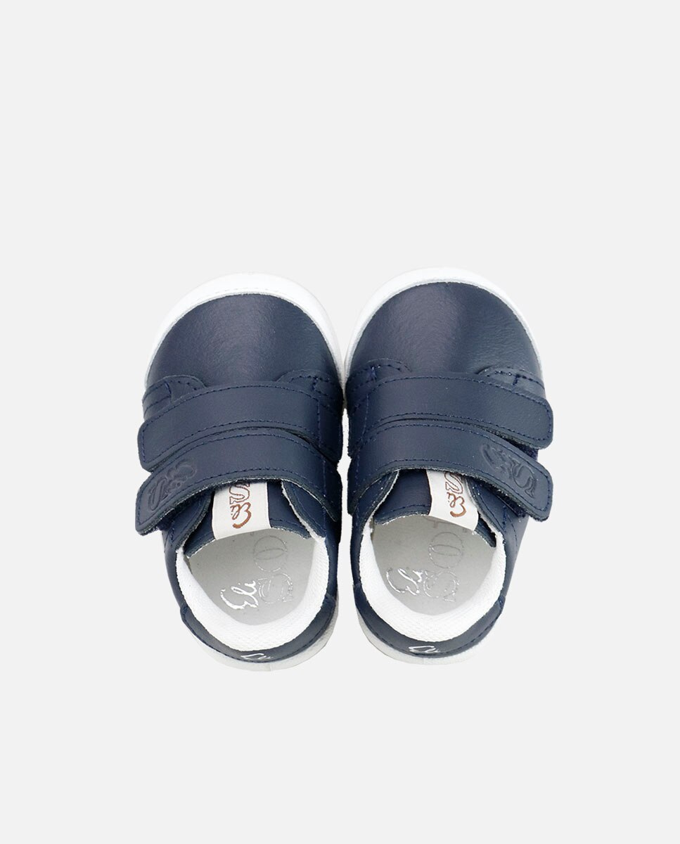 Zapatillas deportivas de bebé en piel lavable soft - Eli 1957 - Azul marino Azul marino-4