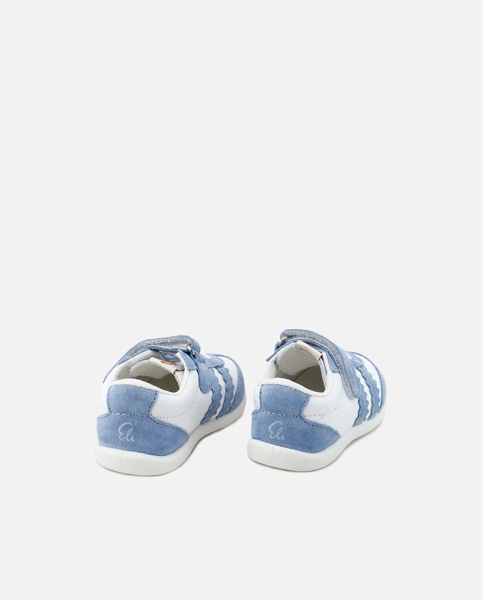 Zapatillas barefoot de bebé en piel - Eli 1957 - Azul Azul-3
