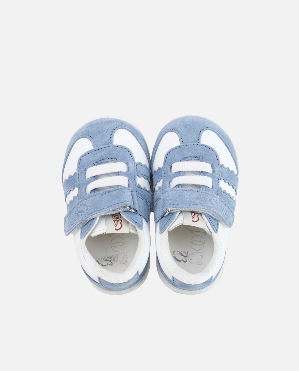 Zapatillas barefoot de bebé en piel - Eli 1957 - Azul Azul-4