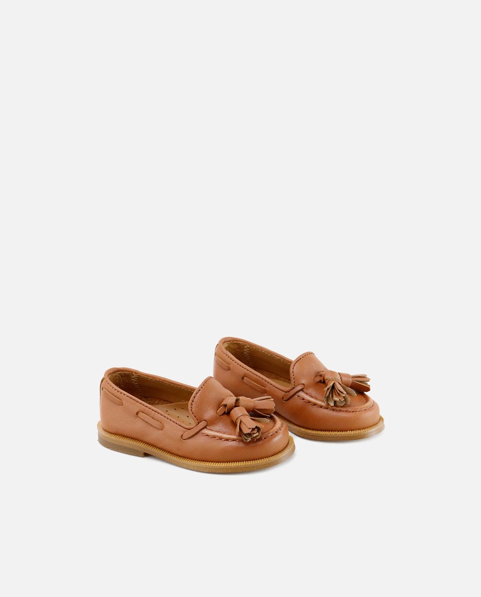 Mocasines de niño en piel con borlas - Eli 1957 - Marrón Marrón-2