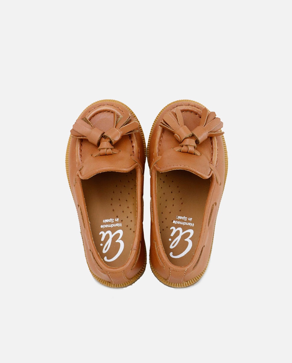 Mocasines de niño en piel con borlas - Eli 1957 - Marrón Marrón-4