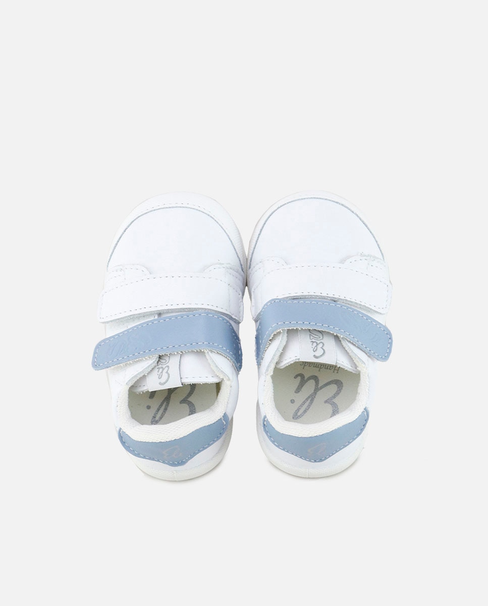 Zapatillas deportivas barefoot de bebés en piel con doble cierre adherente - Eli 1957 - Azul Azul-4