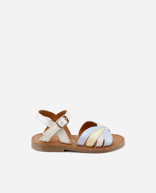 Imagen 0 de Sandalias de niña en piel perlada de estilo guaracha
