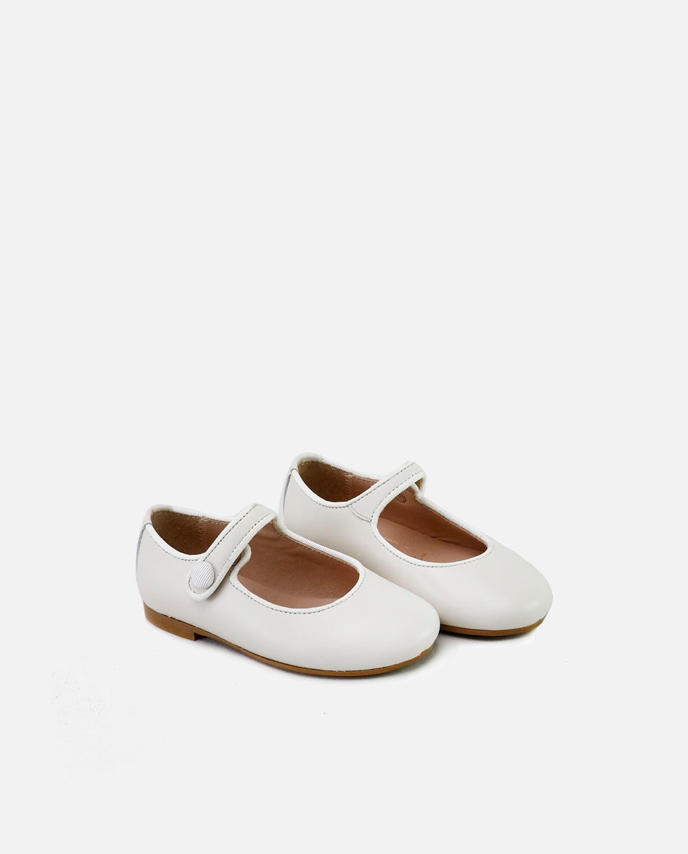 Merceditas de niña en piel con vivo grossgrain - Eli 1957 - Beige Beige-2