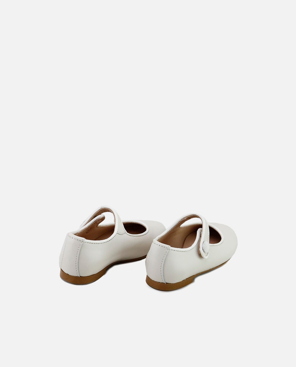 Merceditas de niña en piel con vivo grossgrain - Eli 1957 - Beige Beige-3