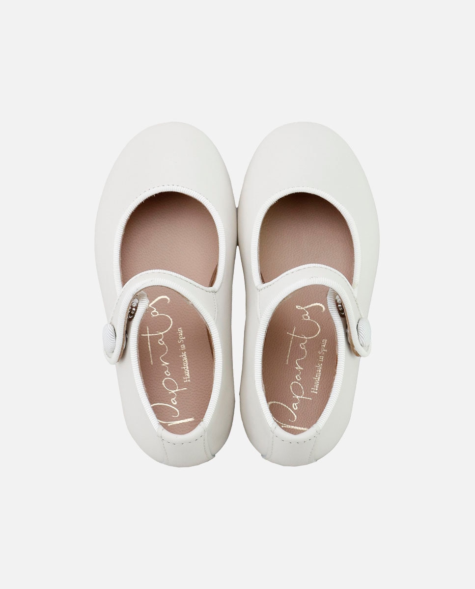 Merceditas de niña en piel con vivo grossgrain - Eli 1957 - Beige Beige-4