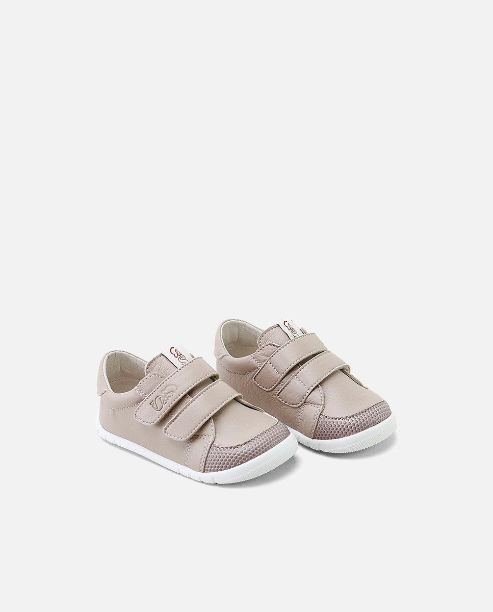 Zapatillas barefoot de bebé en piel con doble cierre adherente - Eli 1957 - Natural Natural-2