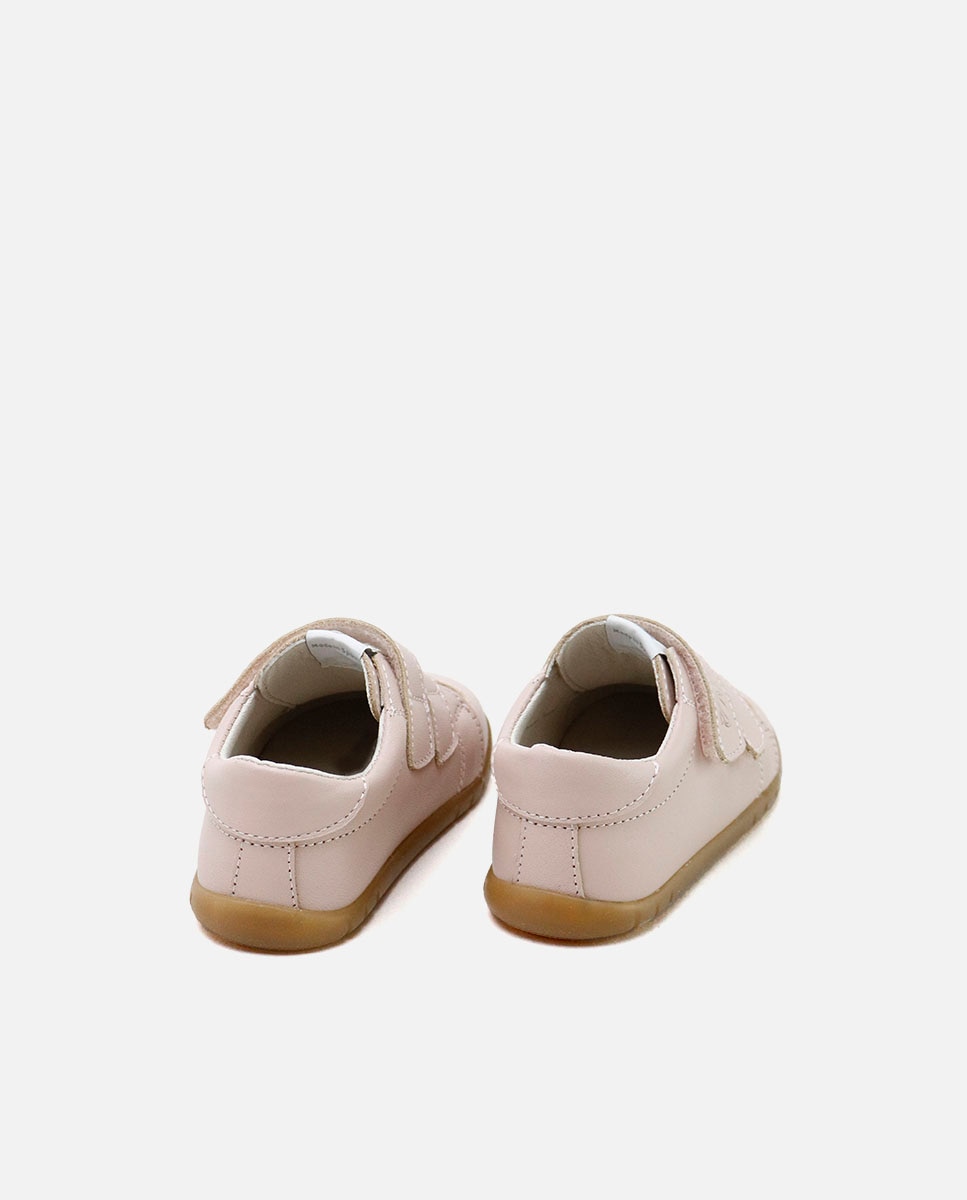 Zapatillas barefoot de bebé en piel con doble cierre adherente - Eli 1957 - Rosa Rosa-3