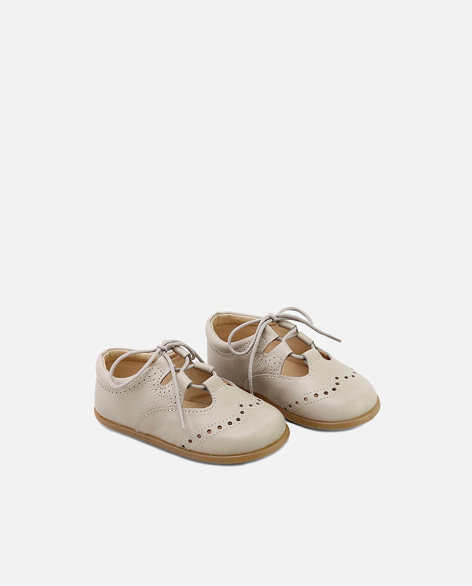 Imagen 2 de Zapatos de cordones estilo gales de bebé en piel picada - Eli 1957 - Camel Camel
