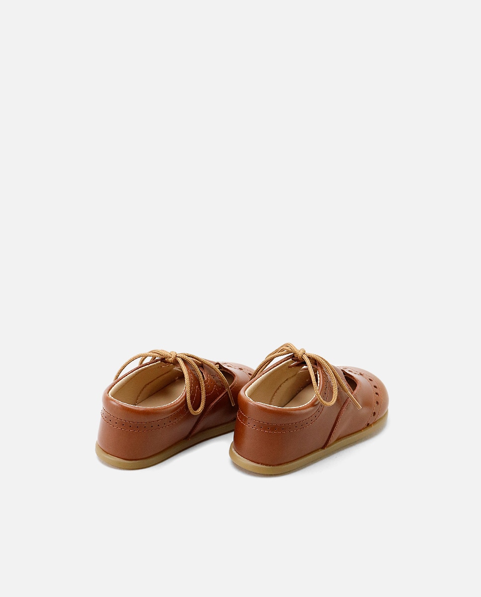 Imagen 3 de Zapatos de cordones estilo gales de bebé en piel picada - Eli 1957 - Marrón Marrón